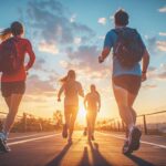 Langkah Santai Saat Matahari Terbit atau Terbenam dengan Cerita Ringan di Telinga