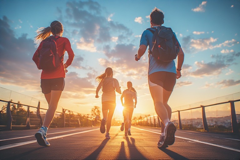 Langkah Santai Saat Matahari Terbit atau Terbenam dengan Cerita Ringan di Telinga